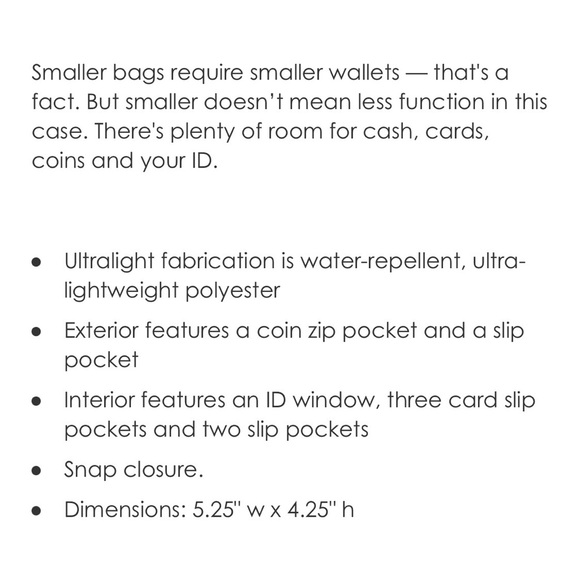 NWT Vera Bradley Ultralight RFID Mini Trifold Wallet Floating Blossoms Pattern - Picture 4 of 4